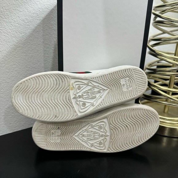 Gucci Ace Embroidered Bee Web Sneaker Leather White 36 - Picture 7 of 8
